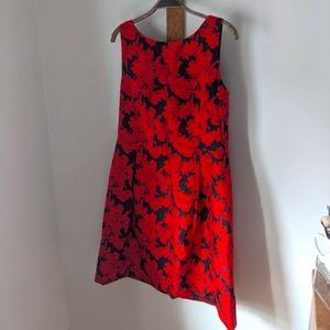 Tommy Hilfiger Red Lace Brocade Cocktail Dress
